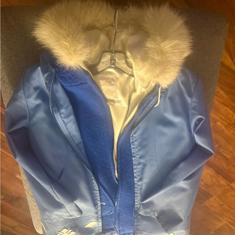 Hudson’s Bay Limited Edition Blue Heritage Wool Parka w Faux Fur Hood - Women’s
